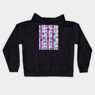 Falling leaves over bright stripes Kids Hoodie